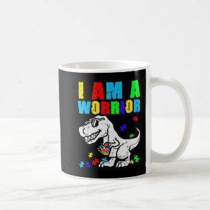 T Rex Dino I are Warrior Autism Awareness Koffiemok