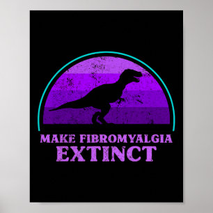 T Rex Dino Maak Fibromyalgie Uitsterven Bewustzijn Poster