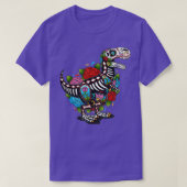 T Rex Dino Sugar Skull Mexico Calavera Dia De Los T-shirt (Design voorkant)