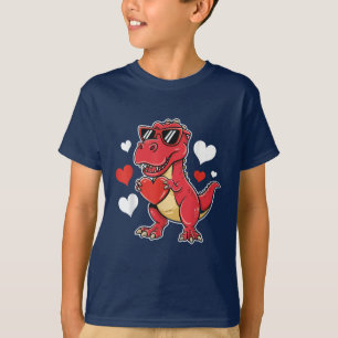 T-Rex Dino Valentijnsdag Ik Steel Hartjes T-shirt