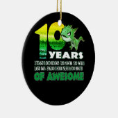 T-rex Dinosaur 10e Geweldige 10-jarige verjaardag Keramisch Ornament (Rechts)
