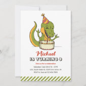 T-Rex Dinosaur 1 jaar Cake Kids Birthday Kaart (Voorkant)