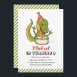 T-Rex Dinosaur 1 jaar Cake Kids Birthday Kaart<br><div class="desc">Kute design voor kinderen,  jongens of meisjes die van dinosaurus,  dino-cartoon,  T-rex en andere dinosaurussoorten houden. Ideaal voor Jurassic-themagefeestje. U kunt de formulering aanpassen aan andere gelegenheden.</div>