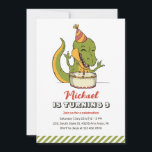 T-Rex Dinosaur 1 jaar Cake Kids Birthday Kaart<br><div class="desc">Kute design voor kinderen,  jongens of meisjes die van dinosaurus,  dino-cartoon,  T-rex en andere dinosaurussoorten houden. Ideaal voor Jurassic-themagefeestje. U kunt de formulering aanpassen aan andere gelegenheden.</div>