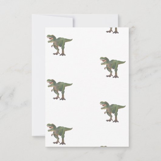 T-Rex Dinosaur 4e verjaardag Uitnodiging (Achterkant)