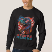 T Rex Dinosaur 4th of July American Flag USA Ameri Trui (Voorkant)