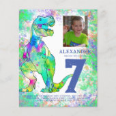 T-Rex Dinosaur 7e Verjaardag Party Budget (Voorkant)