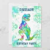T-Rex Dinosaur 8e Verjaardagsfeestje Kaart (Achterkant)