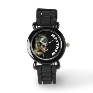 T-Rex Dinosaur Aangepaste Naam Horloge