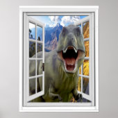 T-Rex Dinosaur-Afbeelding-foutvenster Poster (Voorkant)