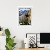 T-Rex Dinosaur Afbeelding Nepraam Poster (Thuiskantoor)