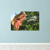 T Rex Dinosaur Art Wall Canvas Afdruk (Insitu (Houten vloer))