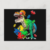 T Rex Dinosaur Autism Awareness Puzzle Piece for Briefkaart (Voorkant)