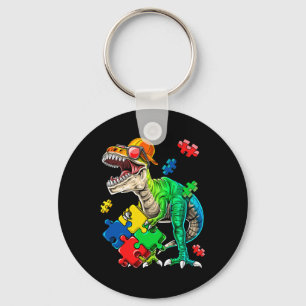 T Rex Dinosaur Autism Awareness Puzzle Piece Gift Sleutelhanger