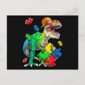 T Rex Dinosaur Autism Awareness Puzzle Piece Gifte Briefkaart (Voorkant)