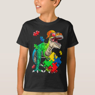 T Rex Dinosaur Autism Awareness Puzzle Piece Gifte T-shirt
