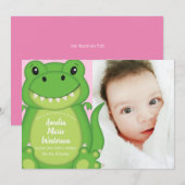 T-Rex Dinosaur Baby aangekondigd Kaart (Voorkant / Achterkant)