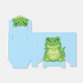 T-Rex Dinosaur Baby shower Blue Bedankdoosjes (Uitgevouwen)