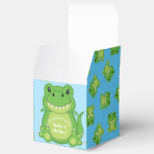 T-Rex Dinosaur Baby shower Blue Bedankdoosjes (Geopend)
