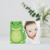 T-Rex Dinosaur Baby shower Green Briefkaart (Staand voorkant)
