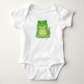 T-Rex Dinosaur Baby shower Green Romper (Voorkant)