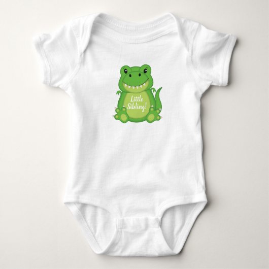 T-Rex Dinosaur Baby shower Green Romper (Voorkant)