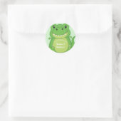 T-Rex Dinosaur Baby shower Green Ronde Sticker (Tas)