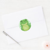 T-Rex Dinosaur Baby shower Green Ronde Sticker (Envelop)