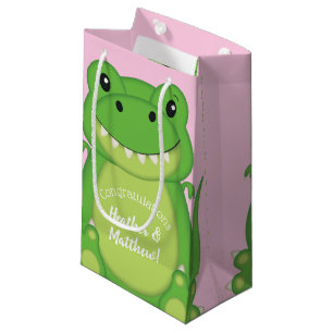 T-Rex Dinosaur Baby shower Roze Klein Cadeauzakje