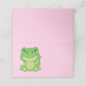 T-Rex Dinosaur Baby shower Roze Plaatskaartje (Buitenkant ongevouwen)