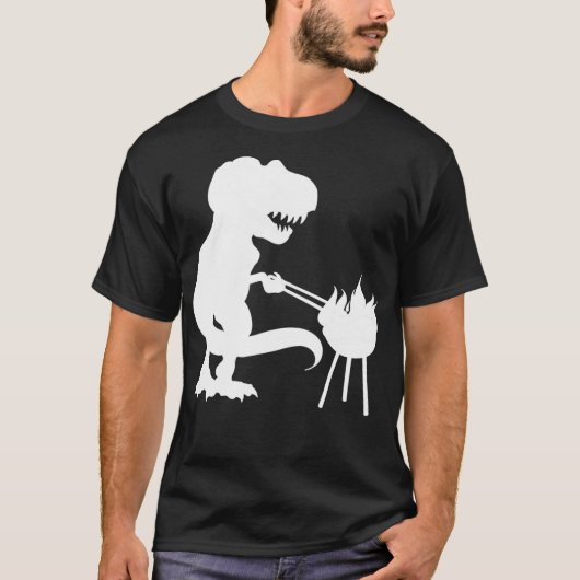 T Rex Dinosaur BBQ Grill Daddysaurus Fathers T-shirt (Voorkant)