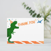 T Rex Dinosaur Birthday Bedankt voor je briefkaart (Staand voorkant)