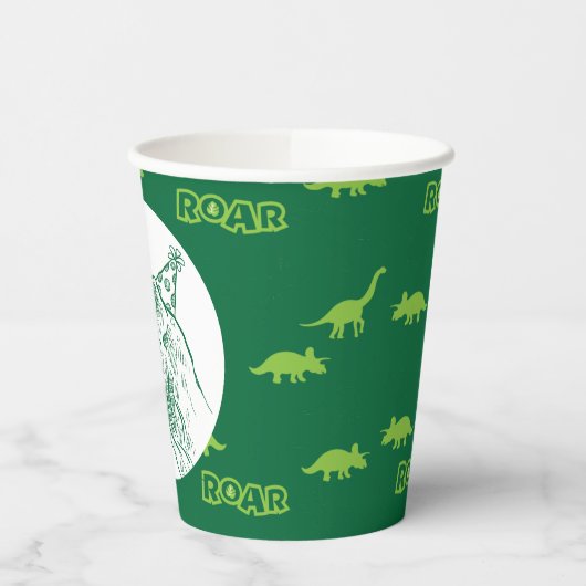 T-Rex Dinosaur Birthday Papieren Bekers (Links)
