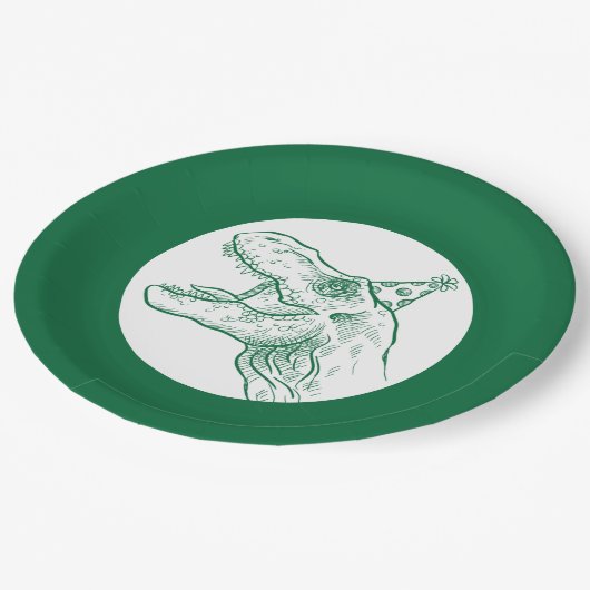 T-Rex Dinosaur Birthday Papieren Bordje (Gekanteld)