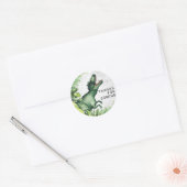 T-Rex Dinosaur Birthday Party Dank u Ronde Sticker (Envelop)