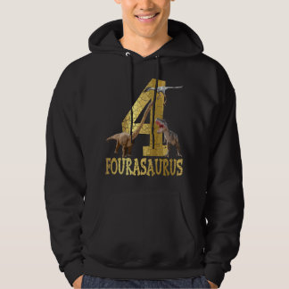 T Rex Dinosaur Birthday Party Decor 4th Birthday B Hoodie