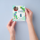T Rex Dinosaur Birthday Party Foto Budget Flyer (Hand)