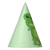 T-Rex Dinosaur Birthday Party Green Feesthoedjes (Links)