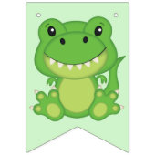T-Rex Dinosaur Birthday Party Green Vlaggetjes (Eerste vlag)