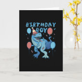 T-Rex Dinosaur Birthday Party Kaart (Gele Bloem)