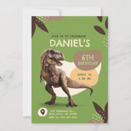 T-Rex Dinosaur Birthday Party Kaart