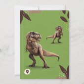 T-Rex Dinosaur Birthday Party Kaart (Achterkant)