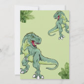 T-Rex Dinosaur Birthday Party Kaart (Achterkant)