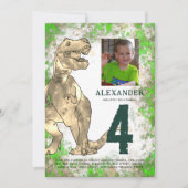 T-Rex Dinosaur Birthday Party Kaart (Voorkant)