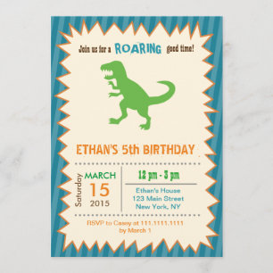 T Rex Dinosaur Birthday Party Kaart