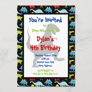 T Rex Dinosaur Birthday Party Kaart
