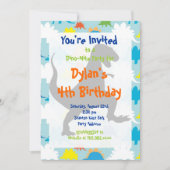 T Rex Dinosaur Birthday Party Kaart (Voorkant)