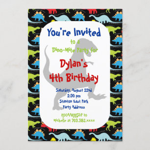T Rex Dinosaur Birthday Party Kaart