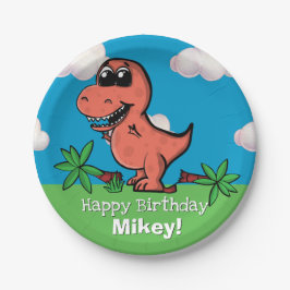 T Rex Dinosaur Birthday Party Papieren Bordje