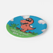 T Rex Dinosaur Birthday Party Papieren Bordje (Gekanteld)